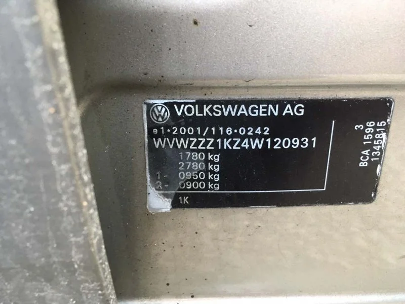 Продажа Volkswagen Golf 1.6 (102Hp) (BGU) FWD AT по запчастям