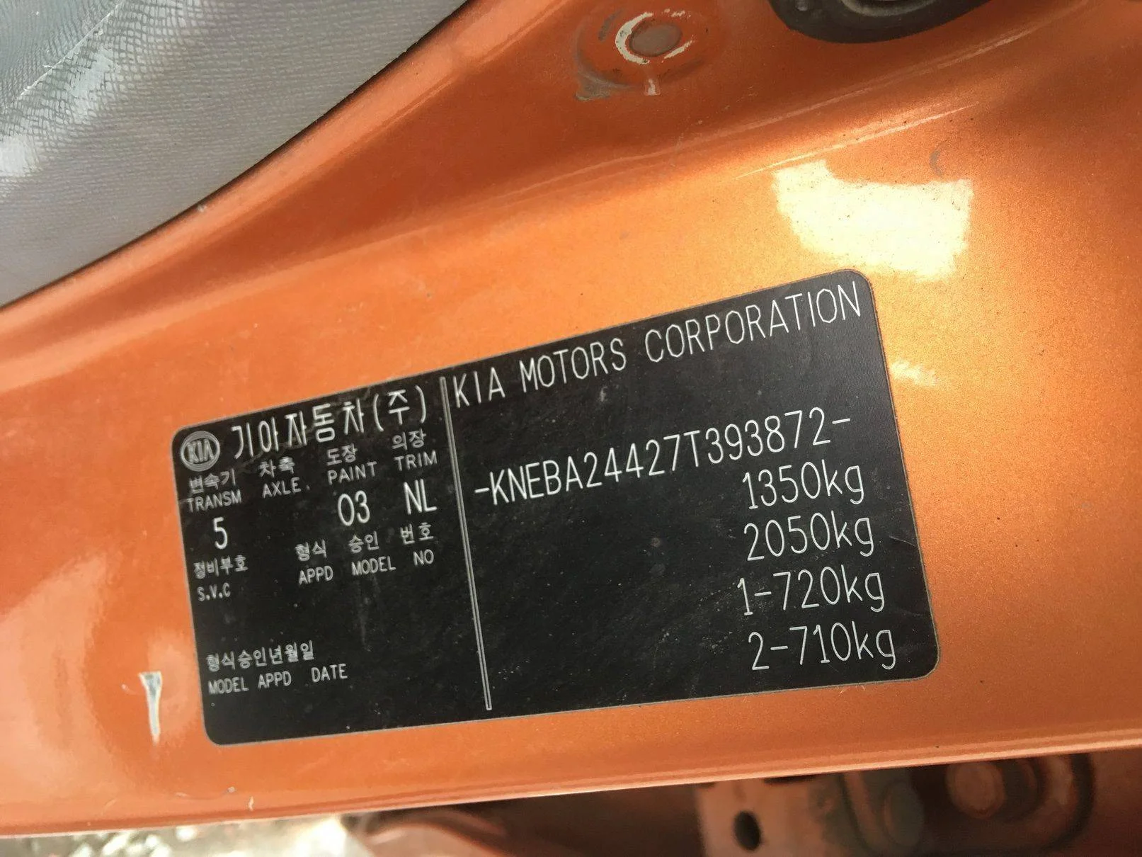 Продажа Kia Picanto 1.0 (62Hp) (G4HE) FWD MT по запчастям