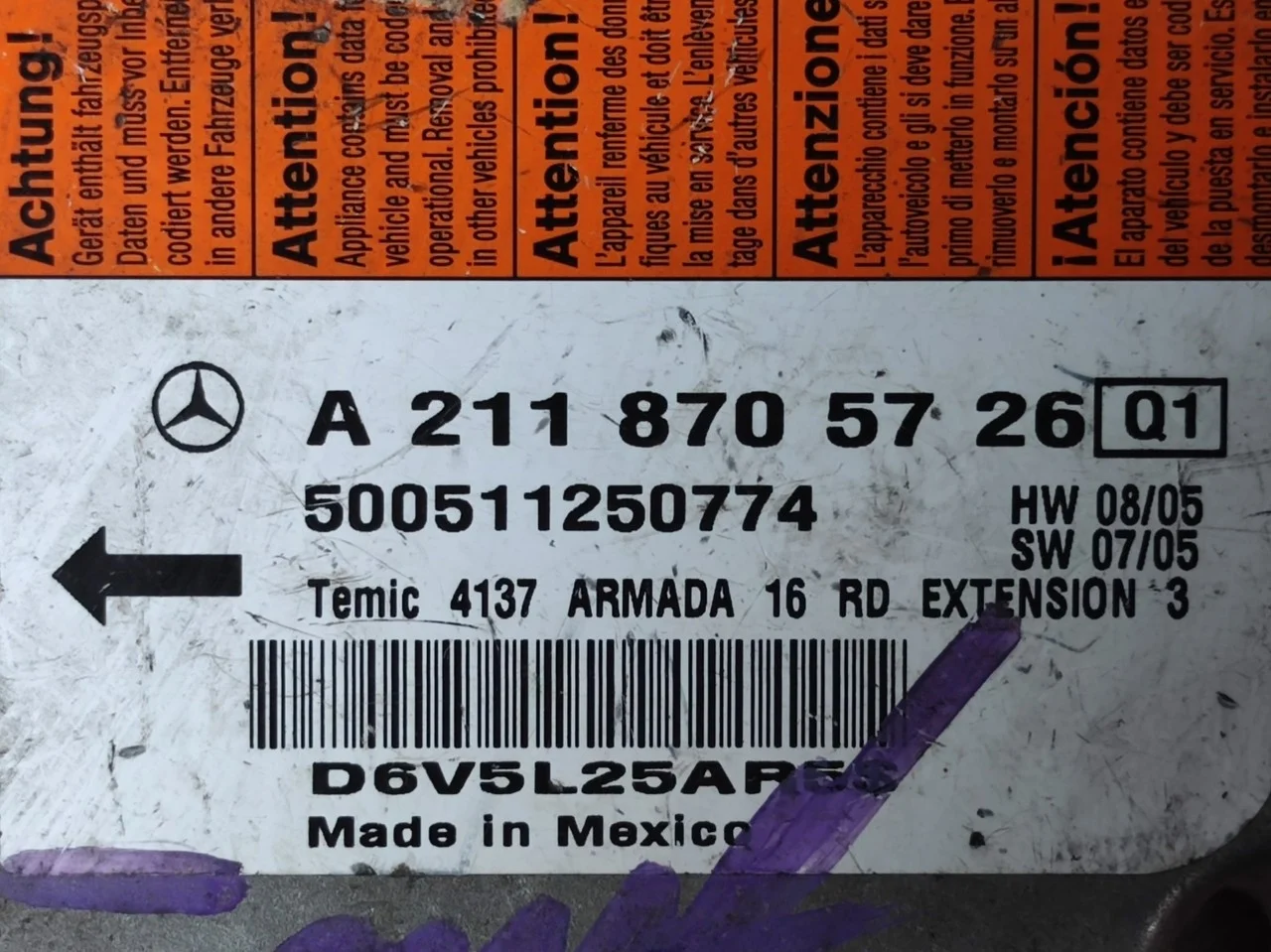 [арт. 50142] Блок управления AIRBAG [A2118705726] для Mercedes-Benz E-class W211, S211