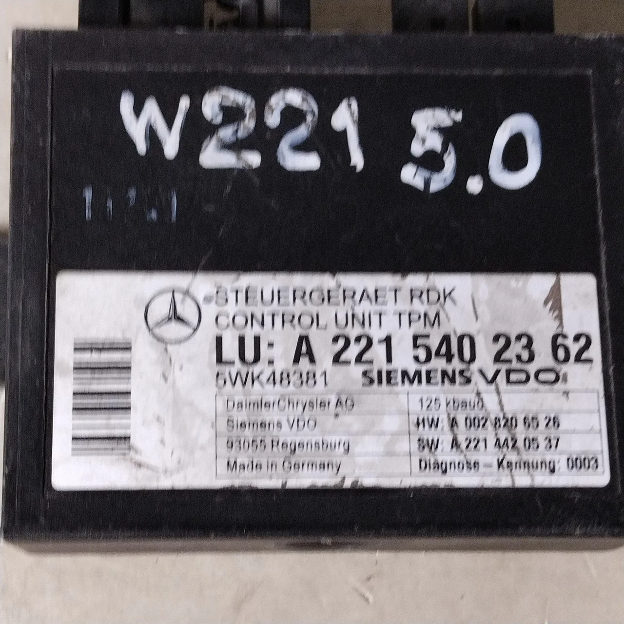 [арт. 50870] Блок управления давления в шинах [2215402362] для Mercedes-Benz S-class W221