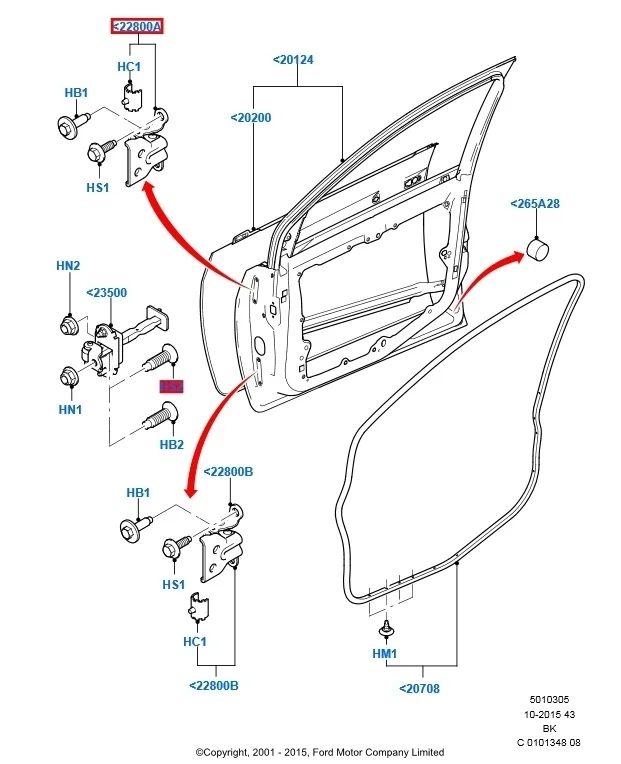 Петля двери Ford Fiesta 2008 CBK