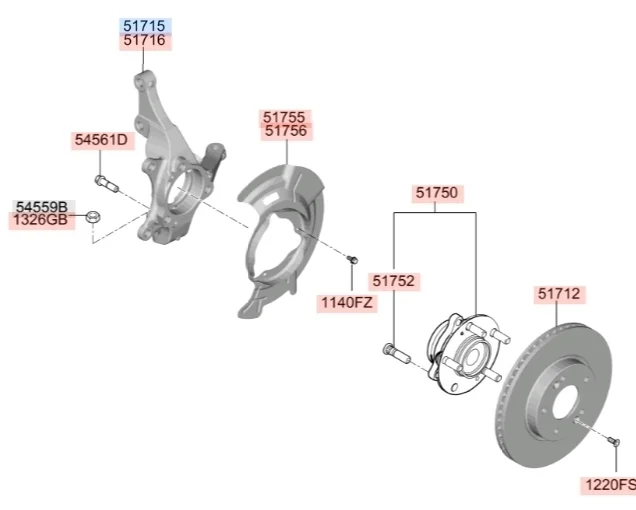 Кулак поворотный Kia Cerato 2018 BD