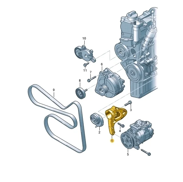 Кронштейн кондиционера Volkswagen Polo 2014 Mk5