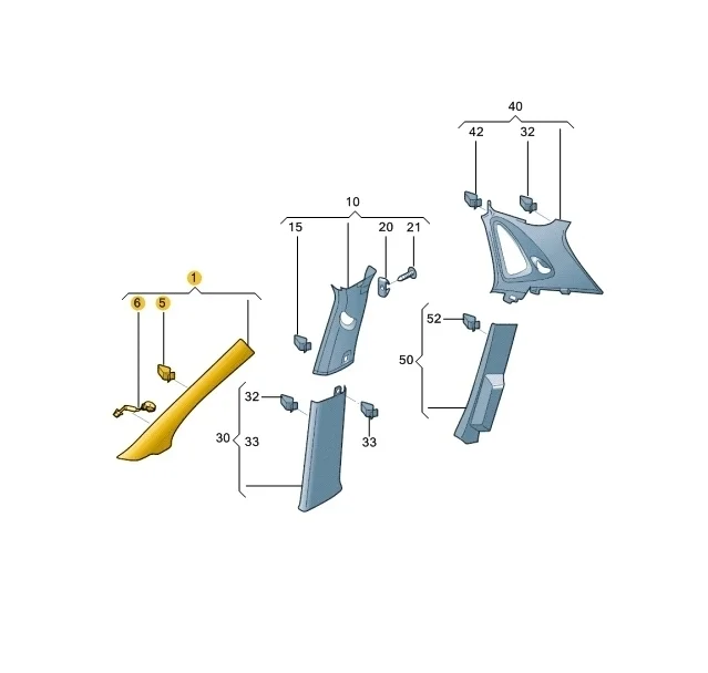 Обшивка стойки Volkswagen Polo 2018 Mk5