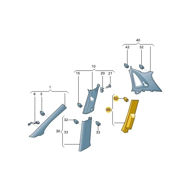 Обшивка стойки Volkswagen Polo 2018 Mk5