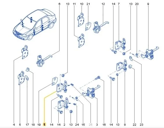 Петля двери Renault Sandero 2014 BS11, B90