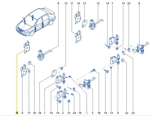 Петля двери Renault Sandero 2014 BS11, B90