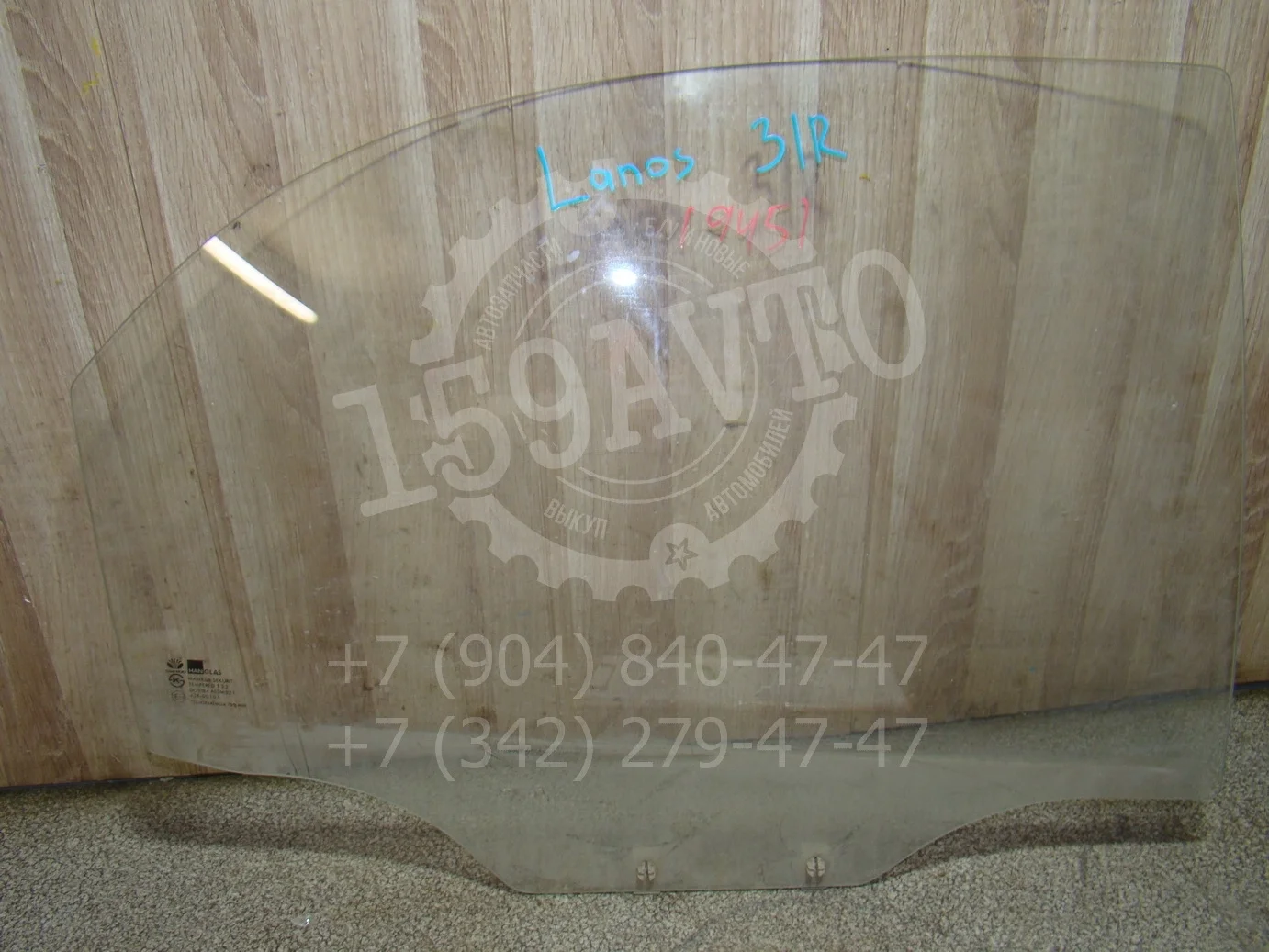 Стекло двери задней правой Chevrolet Lanos 2005-2009