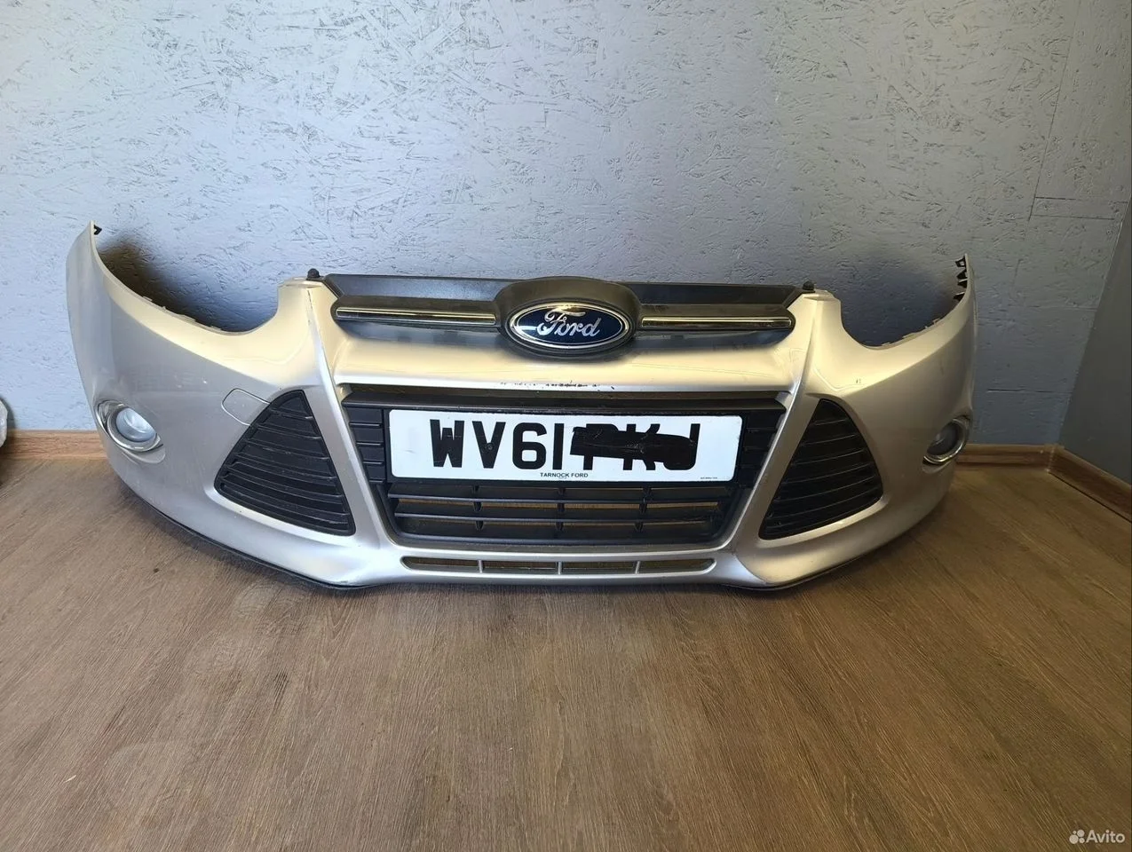 Бампер передний ford focus 3 серебро