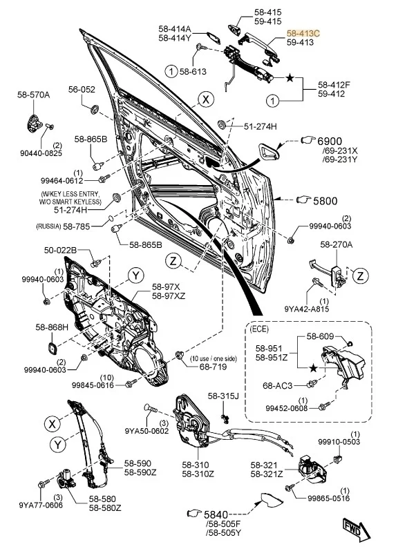 Ручка двери внешняя Mazda CX-5 2019 KF