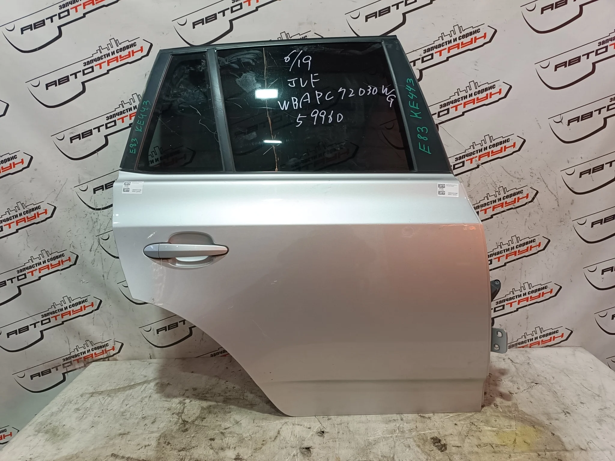 ДВЕРЬ BMW X3 E83 41003449338 ЗАДНЯЯ ПРАВАЯ серебро KE443