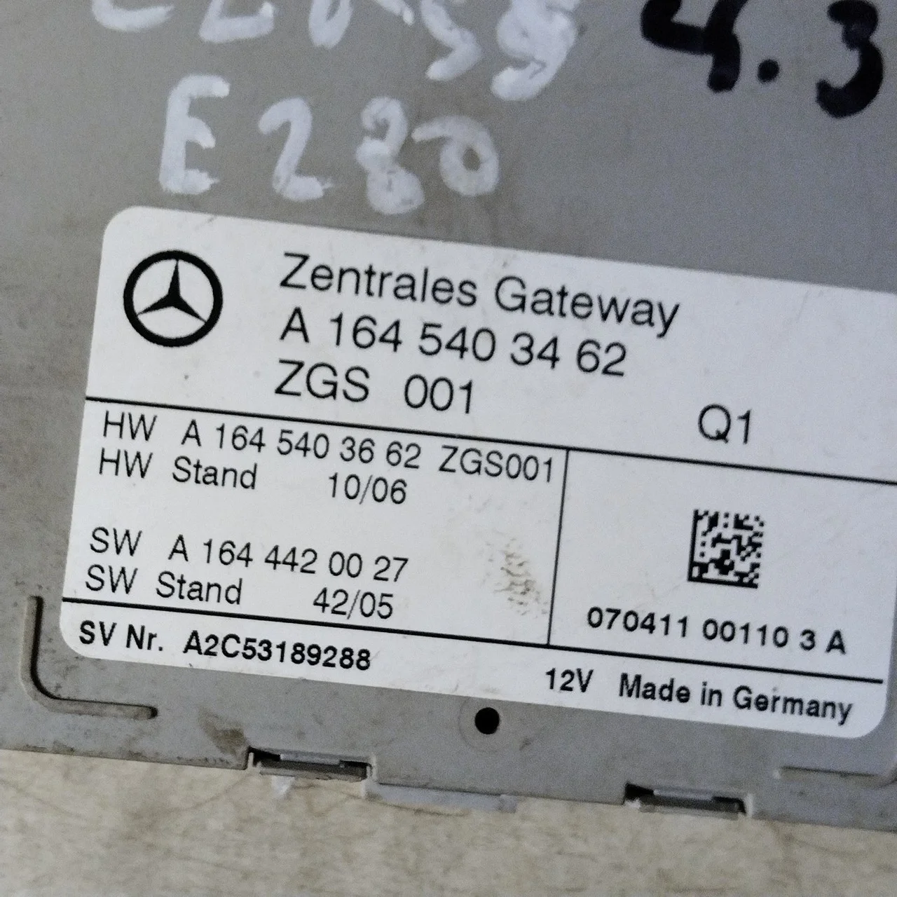 Блок управления ZGS Mercedes-Benz M-class