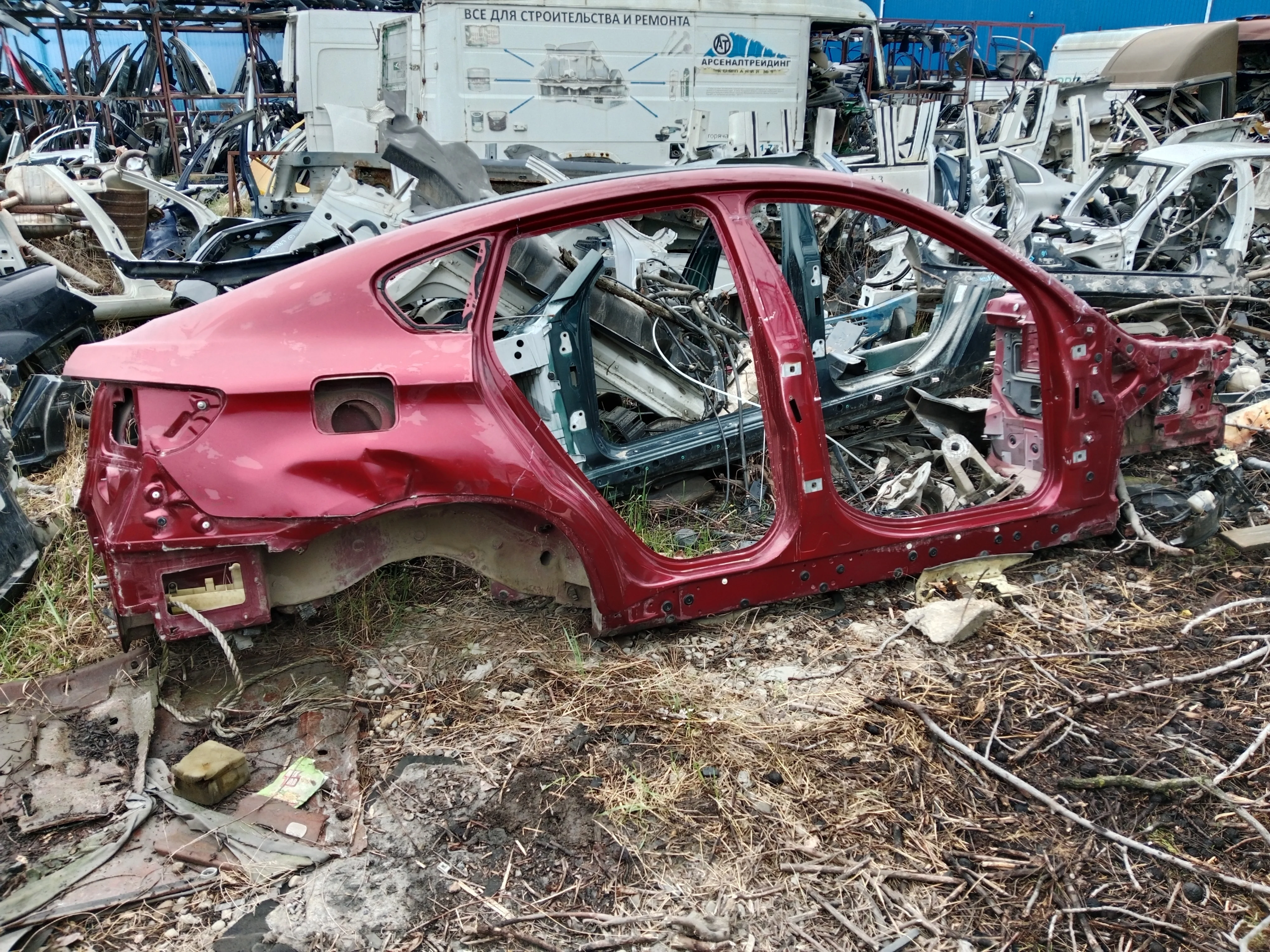 [Б/У] Крыло заднее правое BMW E71 E72 - замята арка крыла, в сборе + лонжерон 41117174456 + порог 41217182712 [Незначительные дефекты] [Код: 00346832 ]