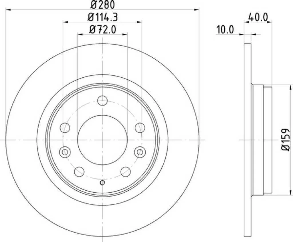 ДИСК ТОРМОЗНОЙ MAZDA ... CAPELLA MAZDA6 MX-5 PREMACY ... GY GY3W GYEW NC ЗАДНИЙ ПРАВЫЙ ЛЕВЫЙ ТОЛЩИНА 10 ММ 5X114.3 280 ММ НЕ ВЕНТИЛИРУЕМЫЙ G25Y26251A D72