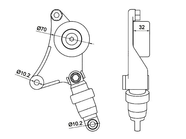 Натяжитель приводного ремня TOYOTA PREVIA R30 2000-2003, ALPHARD H10 2005-2008, HARRIER XU30 2003-2013, CAMRY XV40 2006-2009, CAMRY XV40 2009-2011