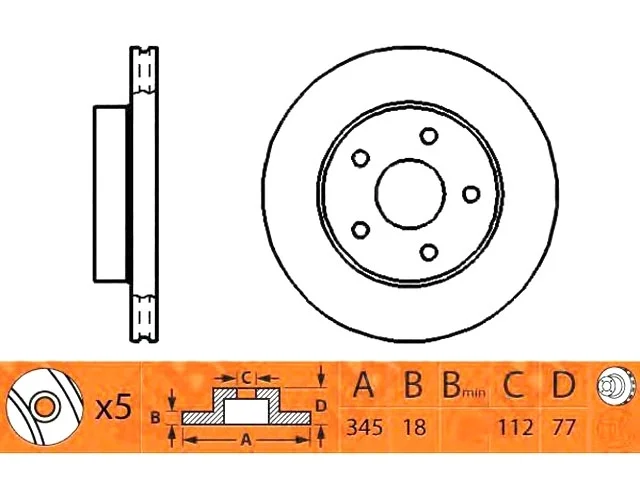 Диск тормозной задний TOYOTA LAND CRUISER 200 2007-2012, LAND CRUISER 200 2012-2014, LAND CRUISER 200 2015-, SEQUOIA XK60 2007-2020