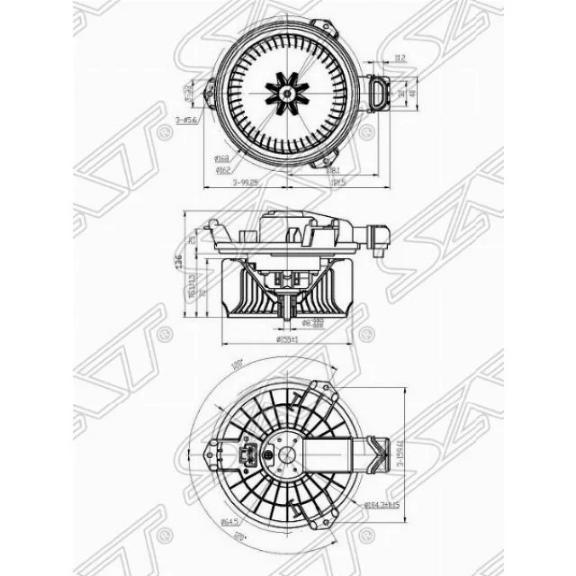 Мотор отопителя TOYOTA RAV4 XA40 2013-2015, AURIS E150 2006-2010, HILUX N10 / N20 / N30 2005-2011, HILUX N10 / N20 / N30 2011-2015