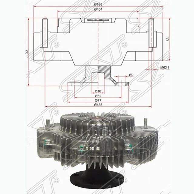 Вискомуфта вентилятора охлаждения TOYOTA LAND CRUISER PRADO 120 2002-2009