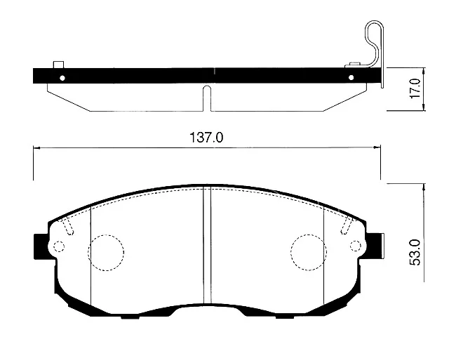 Колодки тормозные передние NISSAN JUKE YF15 2014-2019, MAXIMA A32 1994-2000, PRIMERA III P12 2002-2008, TIIDA C11 2004-2007, TIIDA C11 2007-2014