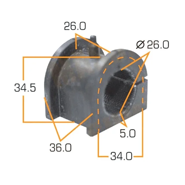 Втулка стабилизатора передней подвески MITSUBISHI OUTLANDER CU 2003-2007, LANCER IX CS 2003-2005, LANCER IX CS 2005-2010, AIRTREK CU 2001-2005