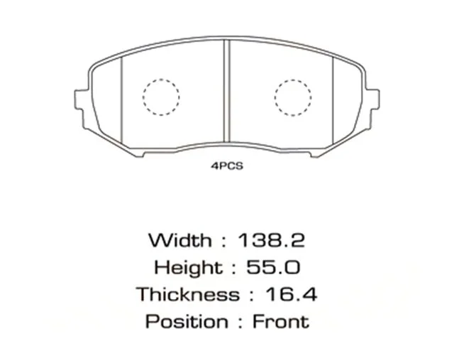 Колодки тормозные передние SUZUKI GRAND VITARA II JT / TE / TD 2005-2008, GRAND VITARA II JT / TE / TD 2008-2012
