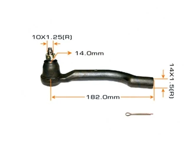 Наконечник рулевой тяги левый NISSAN X-TRAIL T31 2007-2011, RENAULT KOLEOS I HY 2008-2016, NISSAN QASHQAI J10 2010-2013