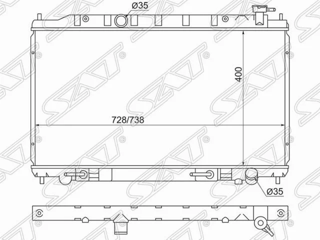 Радиатор охлаждения двигателя NISSAN TEANA J31 2003-2005, TEANA J31 2006-2008