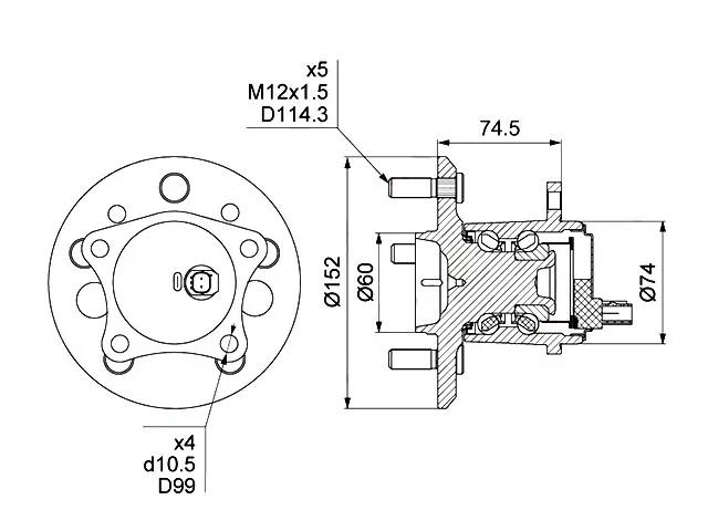 Ступица колеса задняя левая TOYOTA CAMRY XV50 2011-2014, CAMRY XV55 2014-2017