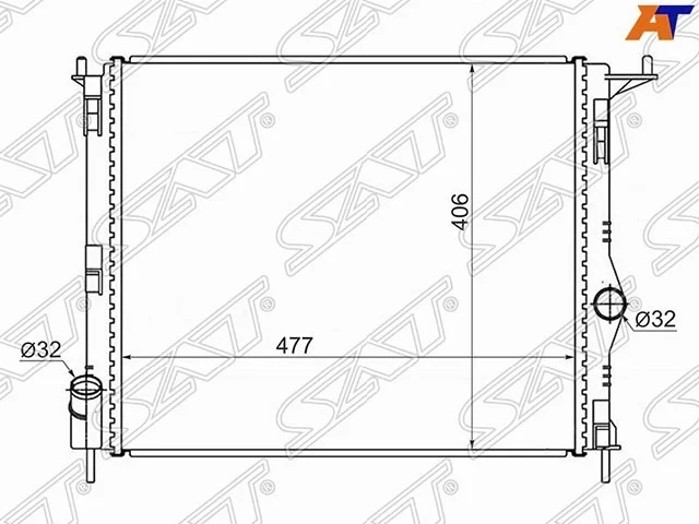 Радиатор охлаждения двигателя LADA LADA LARGUS R90 2012-2021, NISSAN ALMERA G15RA 2013-, RENAULT LOGAN I 2009-2015