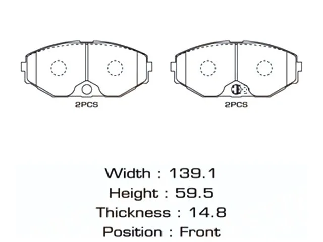 Колодки тормозные передние NISSAN MAXIMA V A33 1999-2006, CEFIRO A33 1999-2003