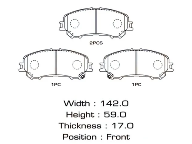 Колодки тормозные передние NISSAN QASHQAI J11 2014-2020, X-TRAIL T32 2014-2019