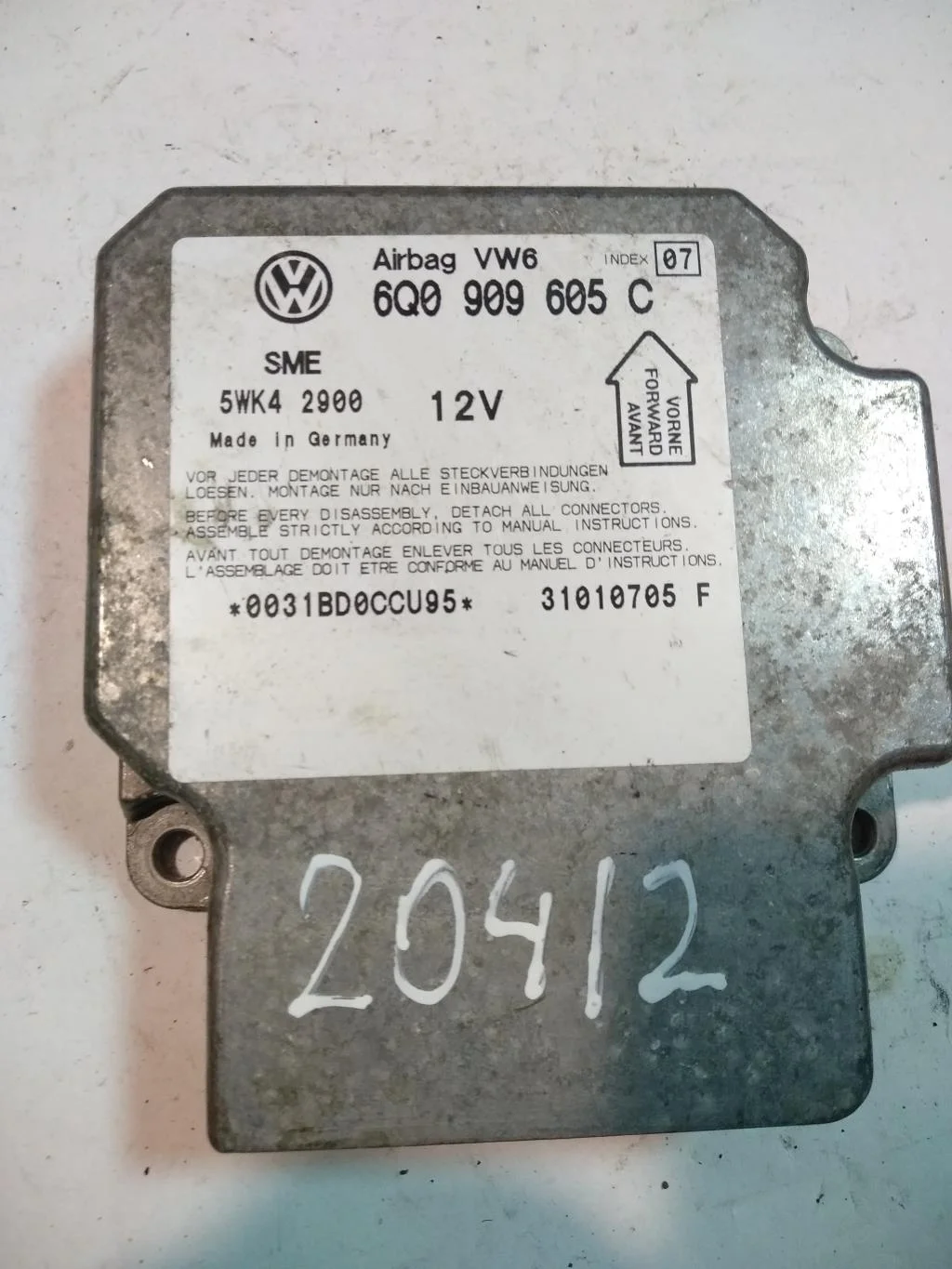 Блок AirBag 6Q0909605C  1.9 TDI Volkswagen