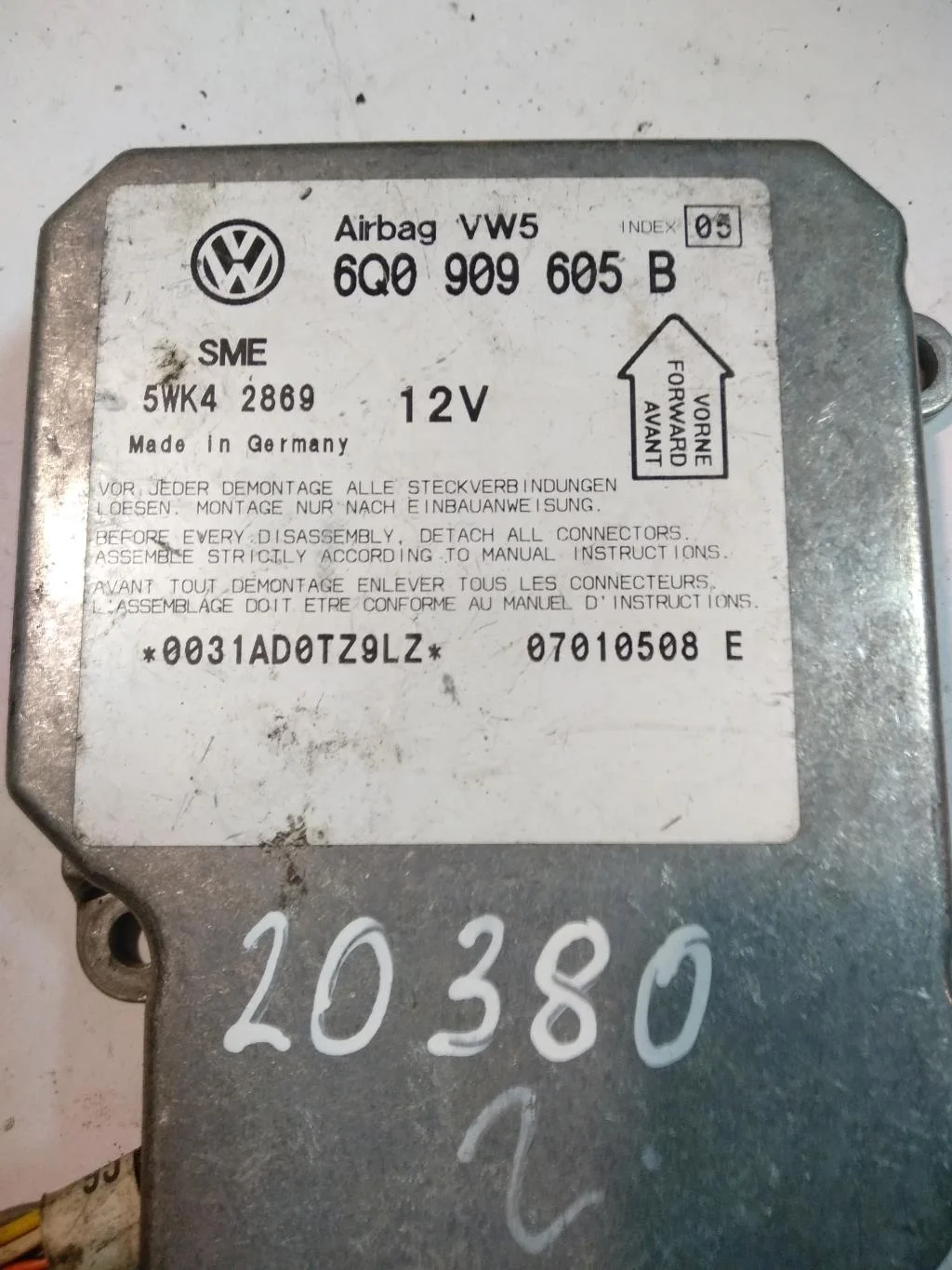 Блок AirBag 6Q0909605B  1.9 TDI Volkswagen