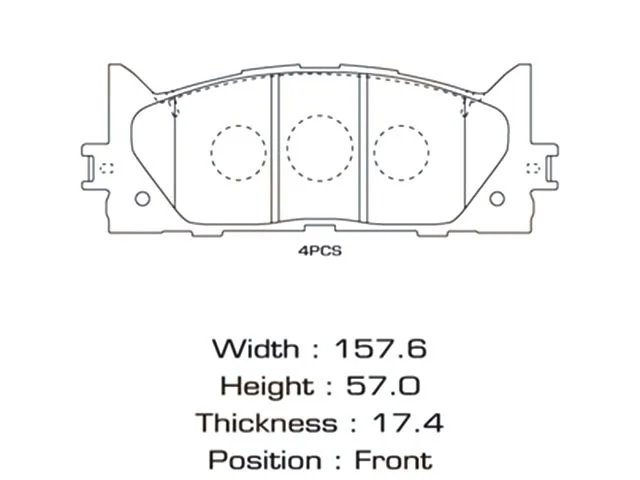 Колодки тормозные передние TOYOTA CAMRY XV40 2006-2009, CAMRY XV40 2009-2011, CAMRY XV50 2011-2014, CAMRY XV55 2014-2017