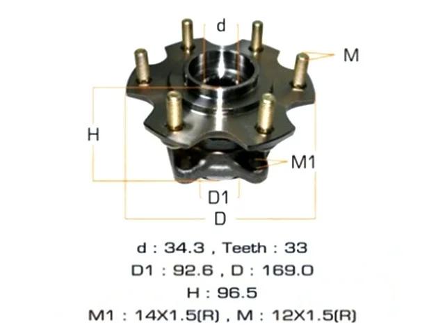 Ступица колеса задняя левая=правая MITSUBISHI PAJERO IV / MONTERO IV V8 / V9 2006-2011, PAJERO IV / MONTERO IV V8 / V9 2011-2014