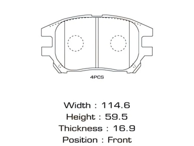 Колодки тормозные передние LEXUS RX I 300 XU10 1998-2003, TOYOTA HARRIER XU10 1997-2000, HARRIER XU10 2000-2003