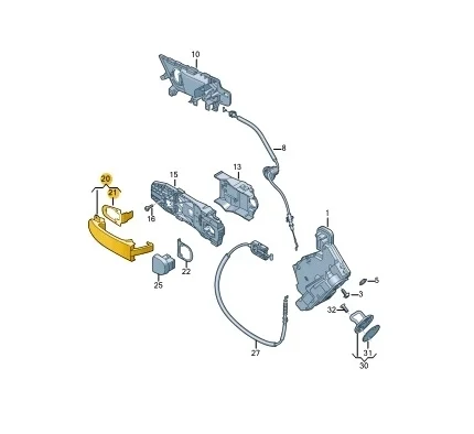Ручка двери (наружная , внешняя) Volkswagen Polo 2021 5N0837205M CK CWV947611, задняя