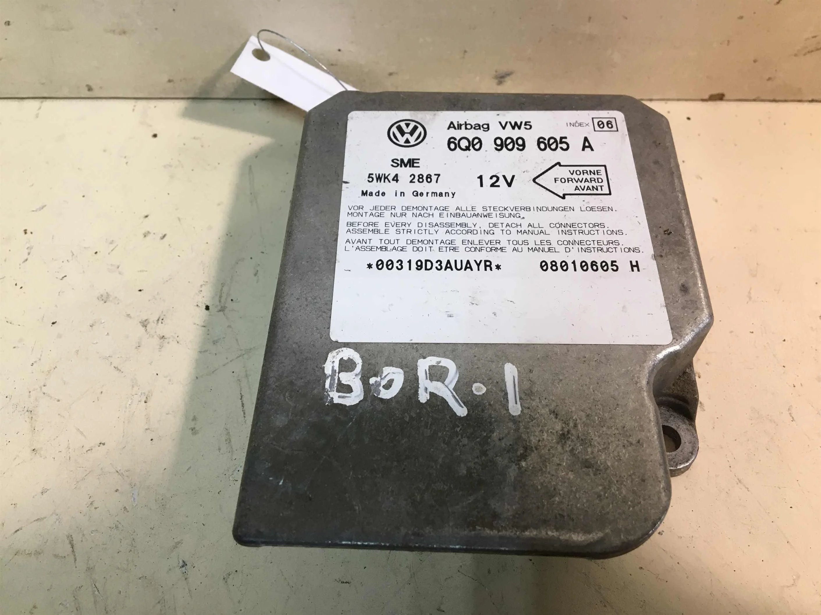Блок управления Airbag подушками безопасности Volkswagen Bora (арт. 28388)