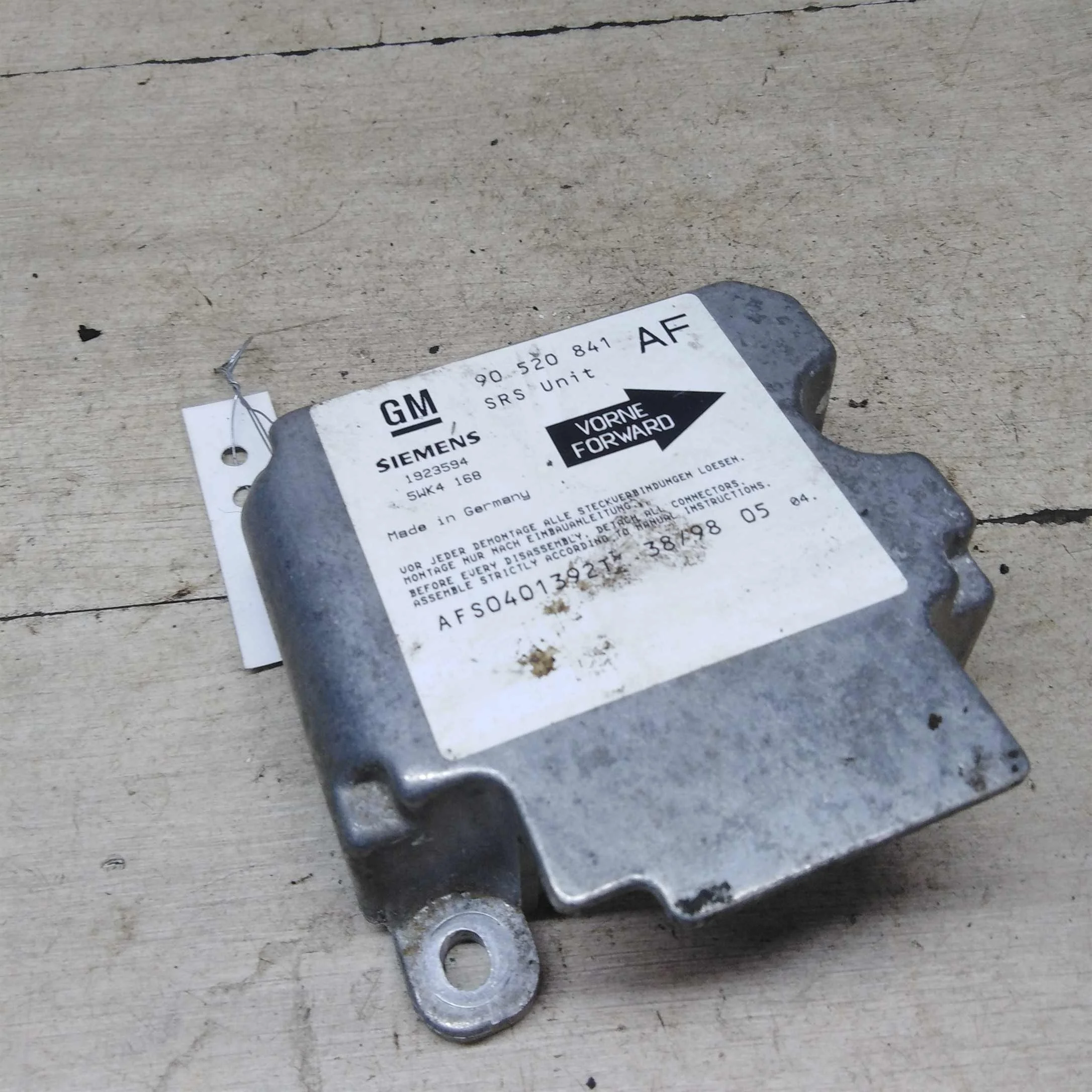 Блок управления Airbag подушками безопасности Opel Astra G  (арт. 65905)