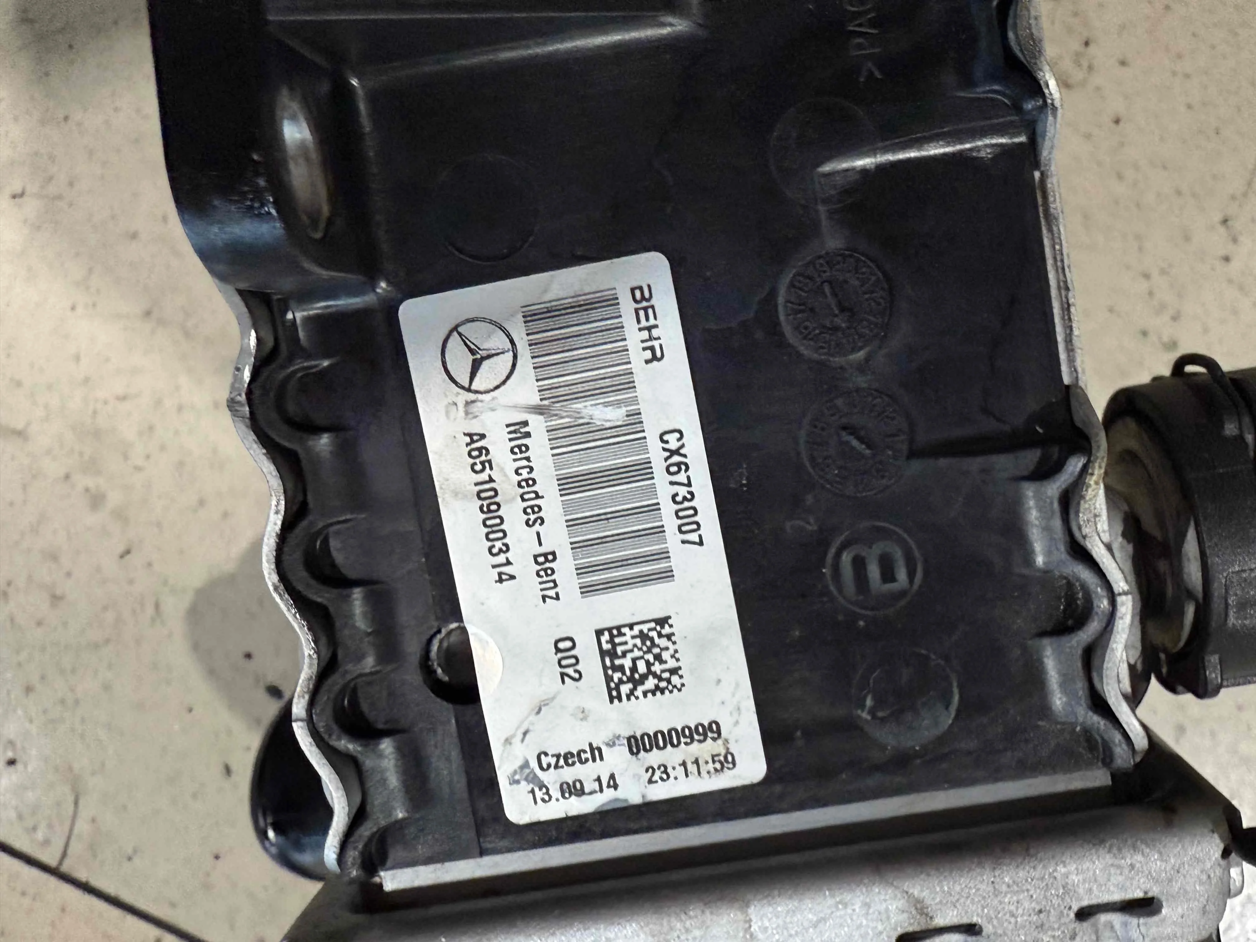 Радиатор интеркулера Mercedes-Benz W205/S205/C205/A205 (2014—2018) A6510900314
 651921