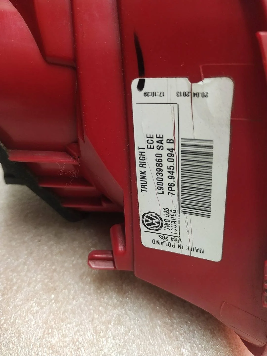 фонарь задний правый Volkswagen Touareg 2 7P6 2013