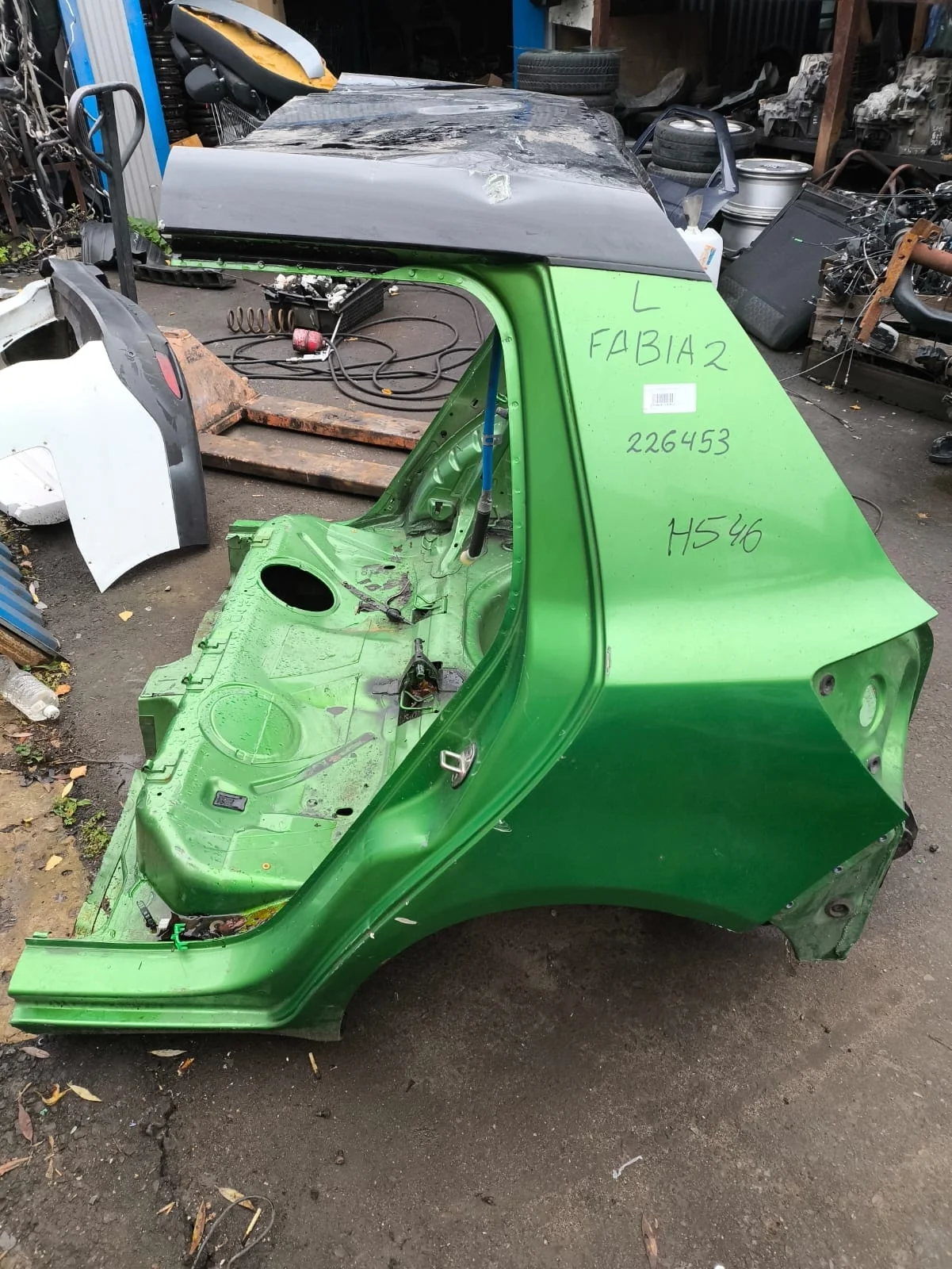 Крыло SKODA FABIA 2 2007- заднее левое зелёное б/у FABIA 2(2007-2015)