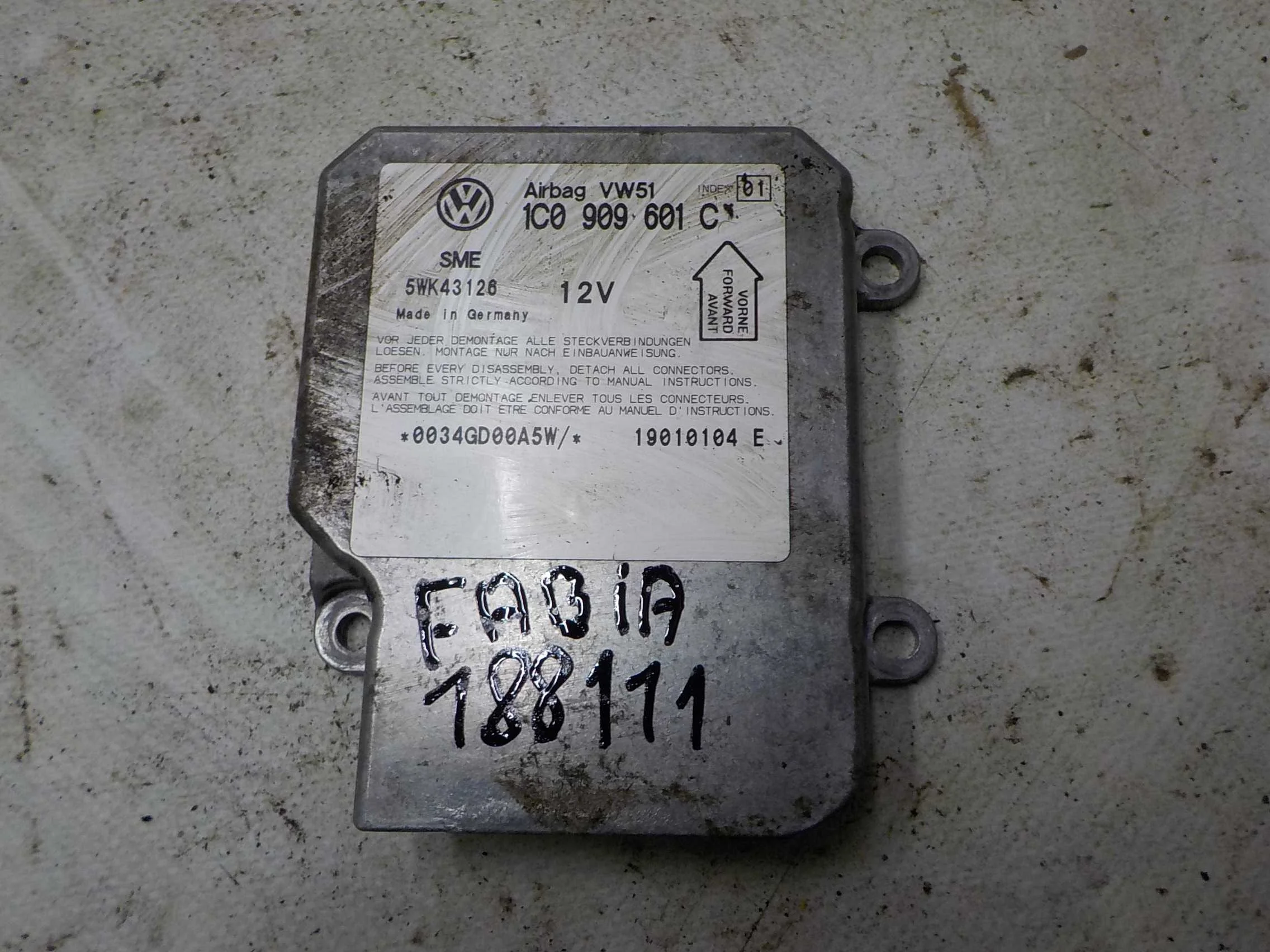 блок air bag Skoda Fabia I (1999—2004)