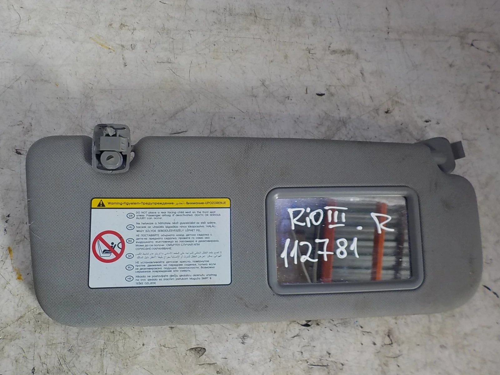 козырек Kia Rio III (2011—2015) Перед Право