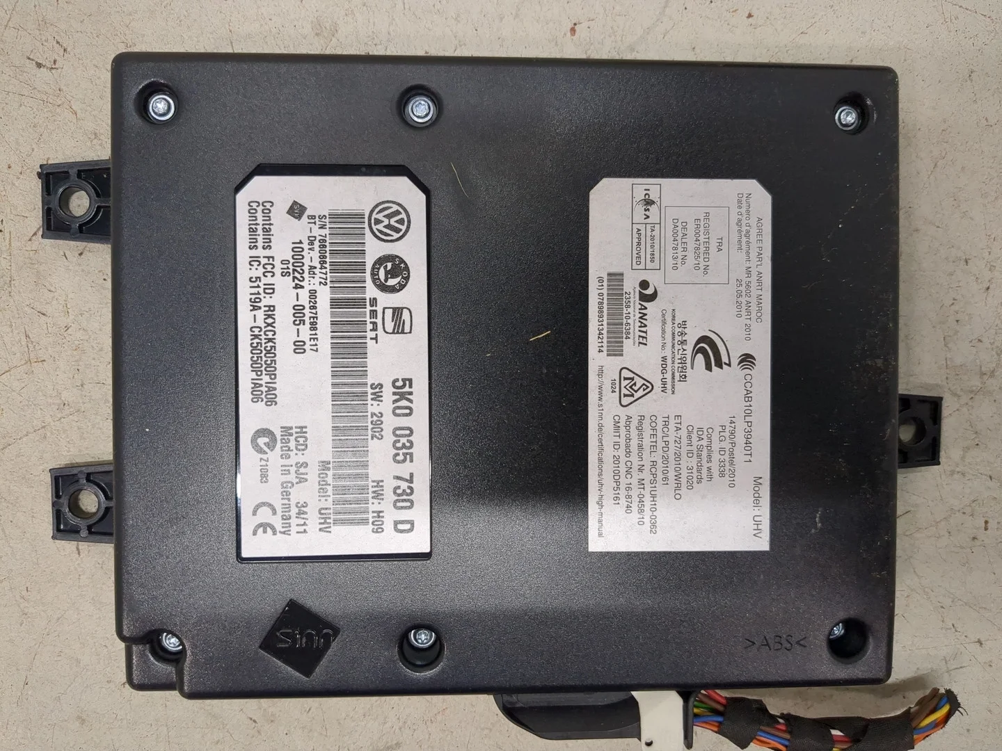 Модуль громкой связи Volkswagen Passat 7 2010-2015 Европа КПП 6-ст.мех.(МКПП) CFFB Дизель 2 л TDI