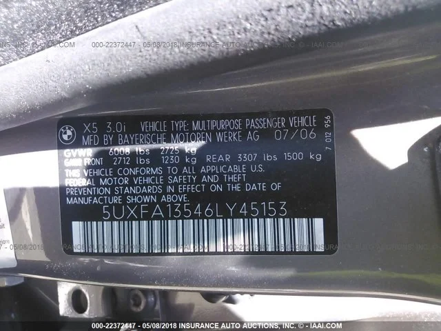 Продажа BMW X5 3.0 (231Hp) (M54B30) 4WD AT по запчастям