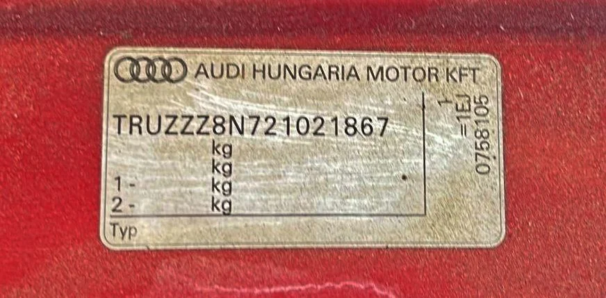Продажа Audi TT 1.8 (180Hp) (AJQ) FWD MT по запчастям