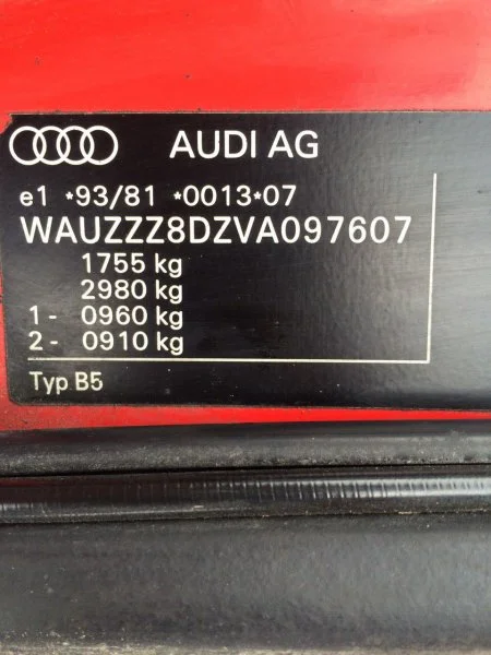 Продажа Audi A4 1.8 (125Hp) (ADR) FWD MT по запчастям