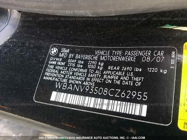 Продажа BMW 5er 3.0 (306Hp) (N54B30) 4WD AT по запчастям