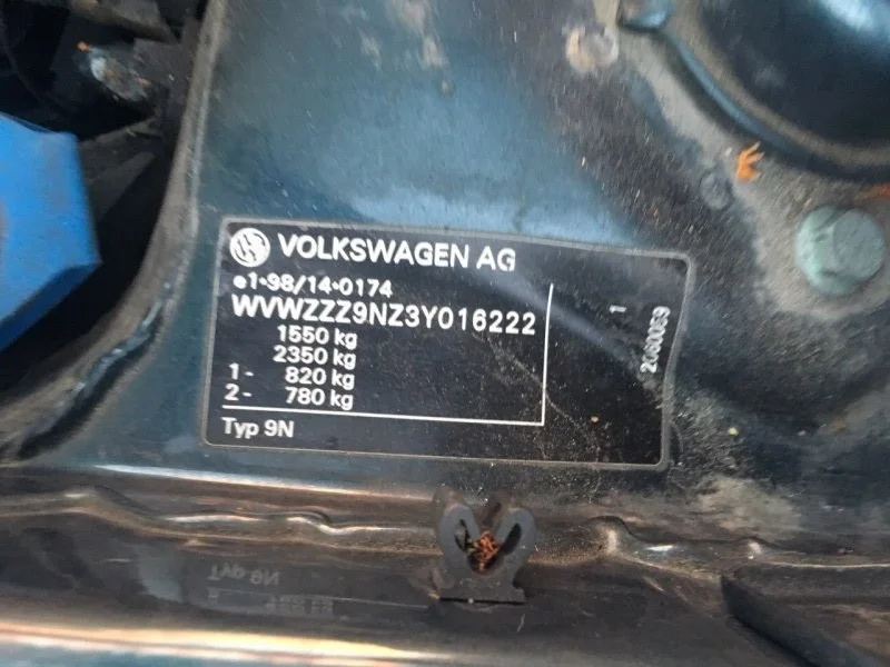 Продажа Volkswagen Polo 1.4 (86Hp) (AXU) FWD MT по запчастям